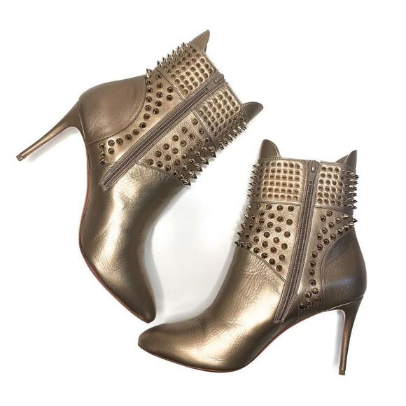 Christian Louboutin Calfskin Perle Spike Hongroise 85 Ankle Boots EU 38.5 US 8.5 - Picture 6 of 11
